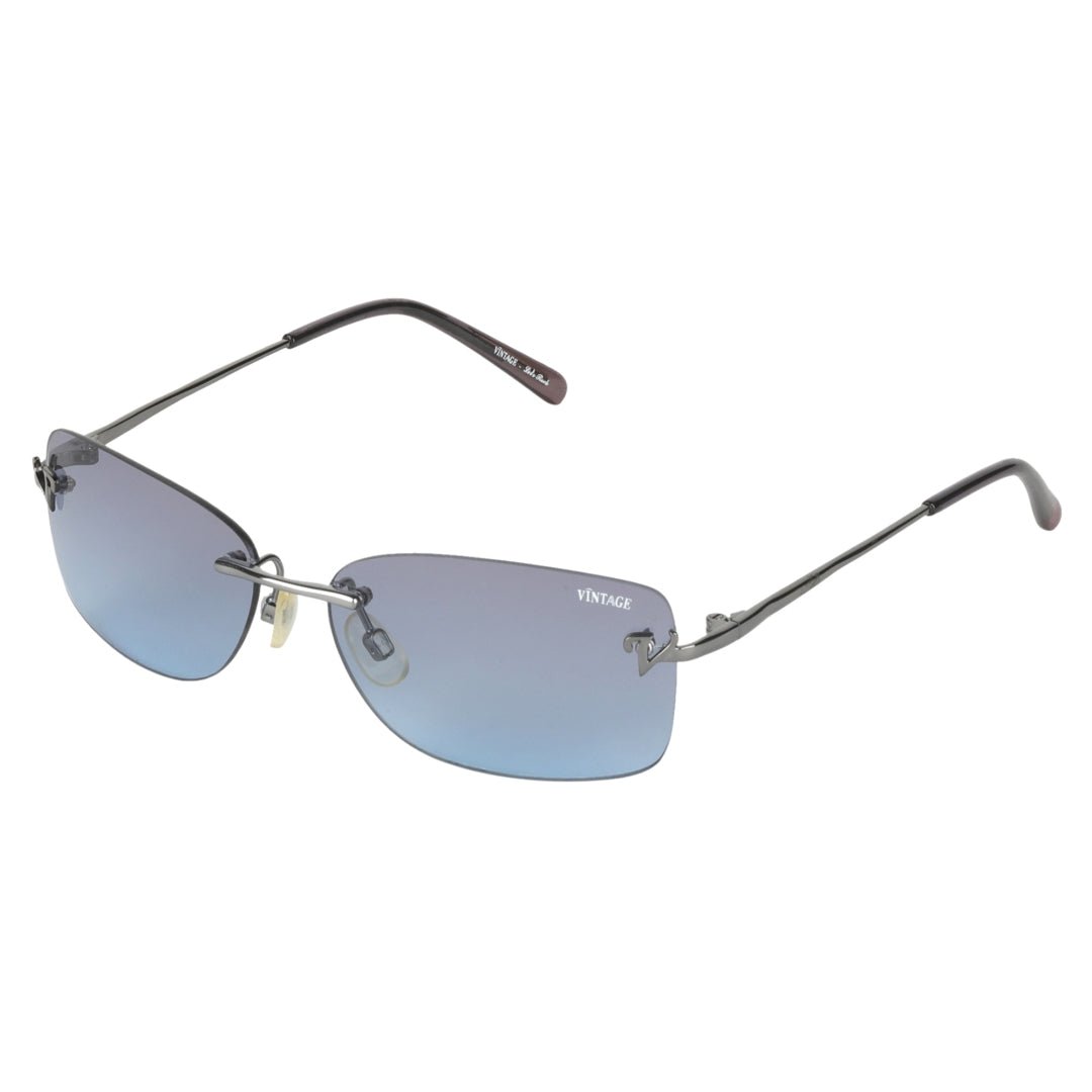 Vintage Silver Blue Rimless 400% UV Protection Premium