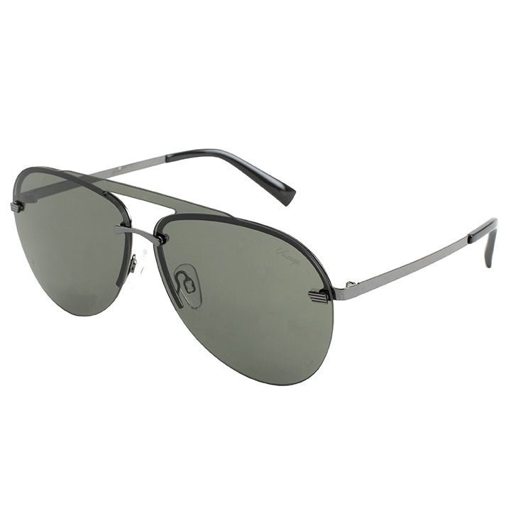 Vintage Gun Metal Frame G-15 Gradient Lens Aviator Half Rim 400