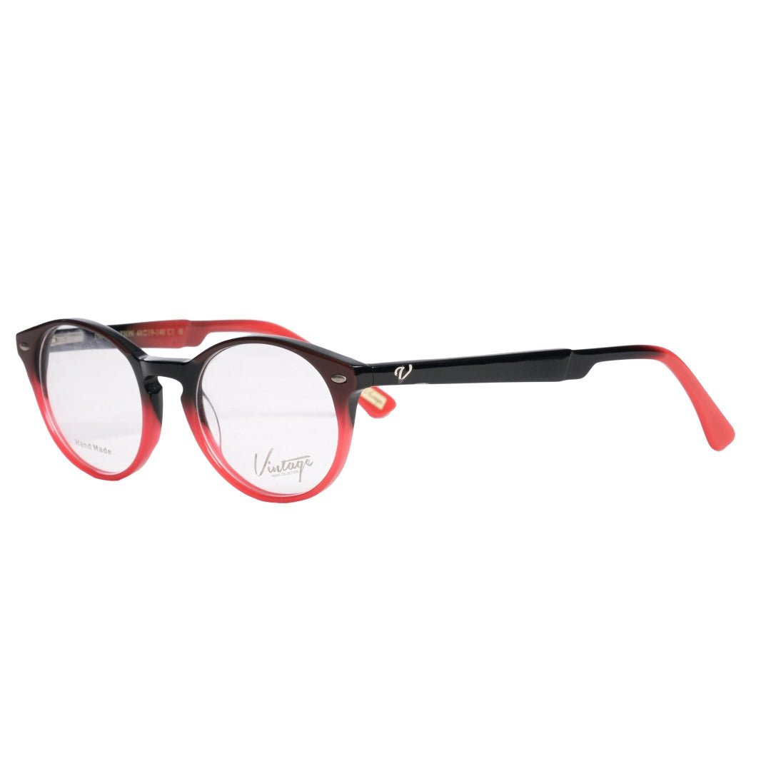 Vintage Red Orange Frame Demo Lens Full Rim Spectacle Frames