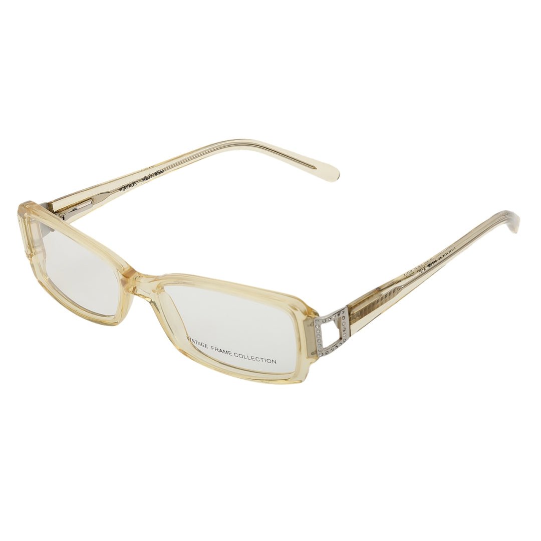 Vintage Transparent Cream Frame Demo Lens Full Rim Spectacle