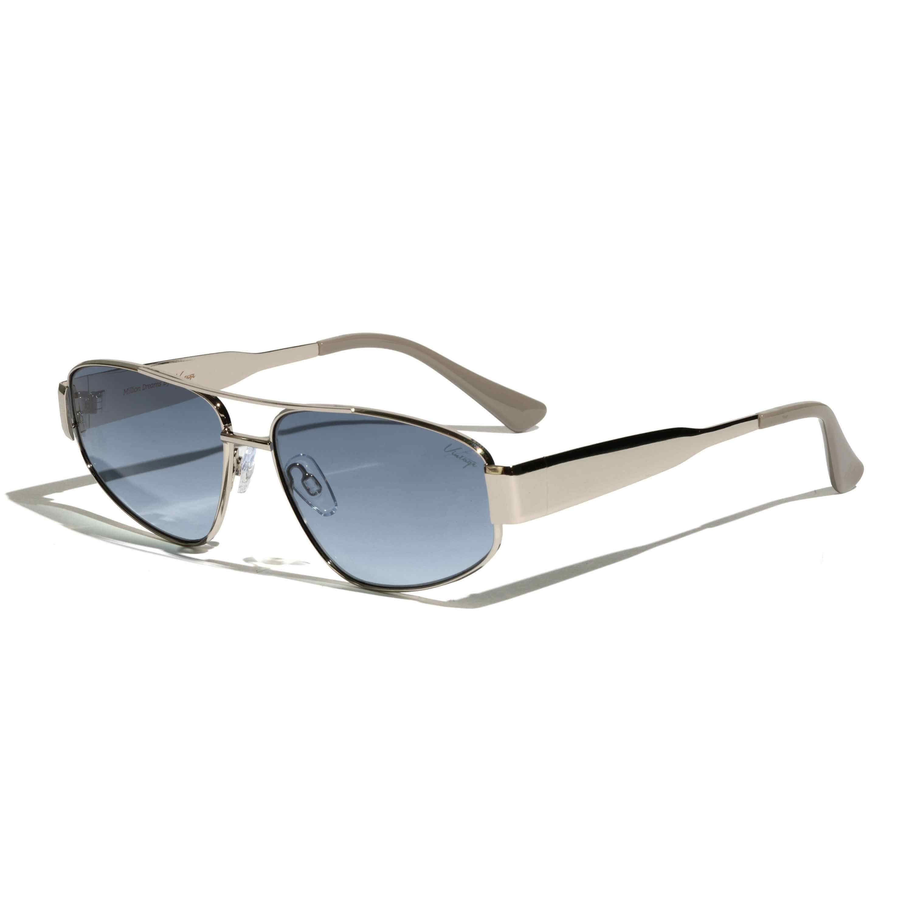 Men's Vintage Rectangle Sunglasses Gold Hip Hop Fashion Square