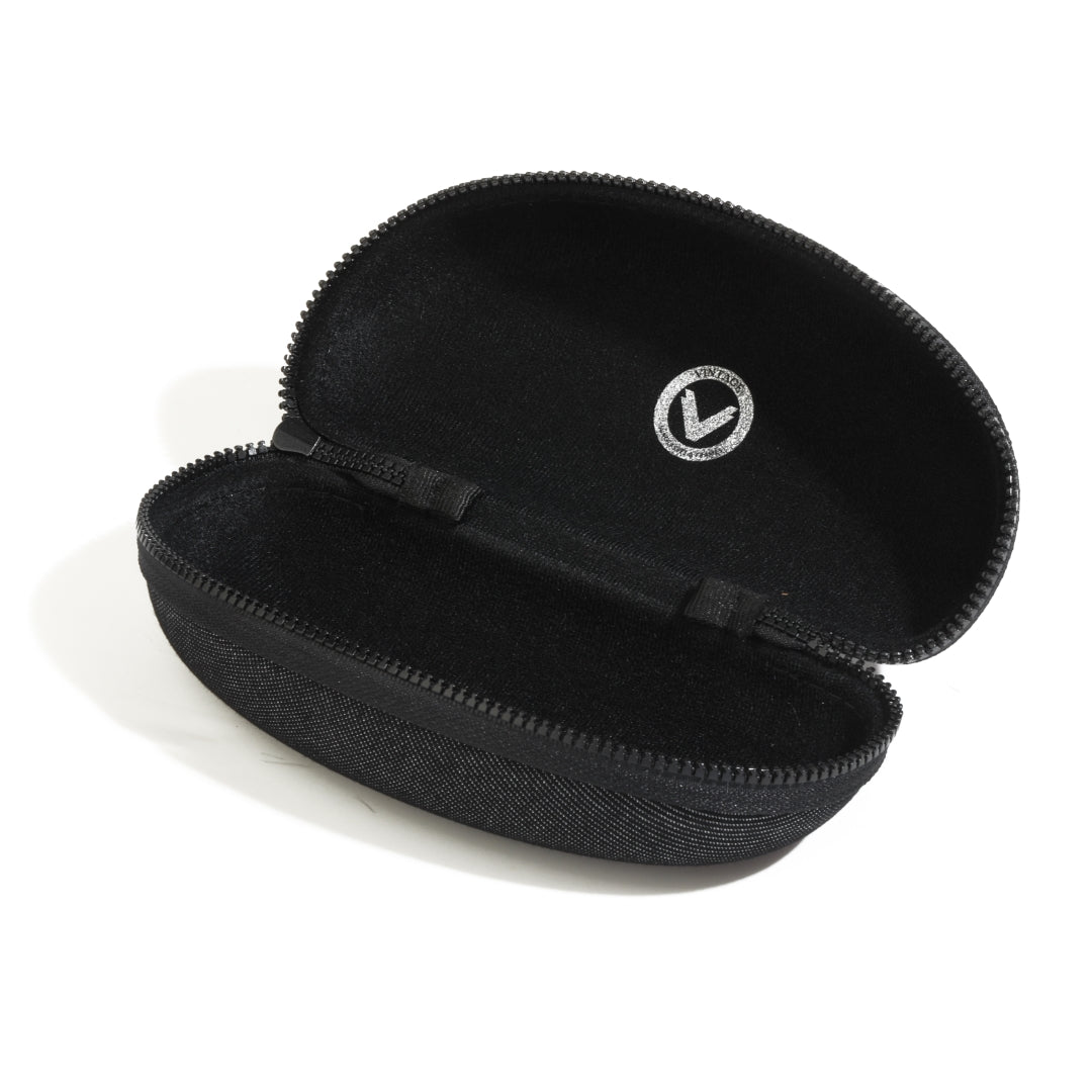Vintage Black Denim Zipper Case for Sunglasses and Eyeglasses