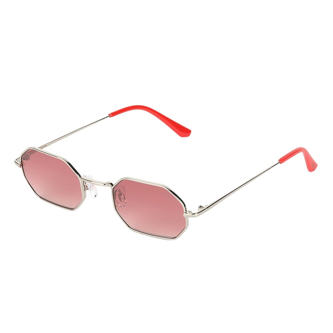 Vintage Silver Frame Pink Lens Full Rim | 400% UV Protection